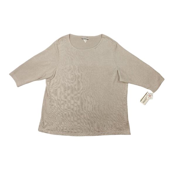 NWT Vintage Notations Textured Blouse Women's Size 2X Made in USA Minimalist - Picture 1 of 9